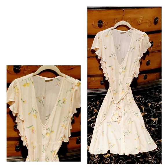 BOHO YELLOW FLORAL DRESS - Picture 1 of 9